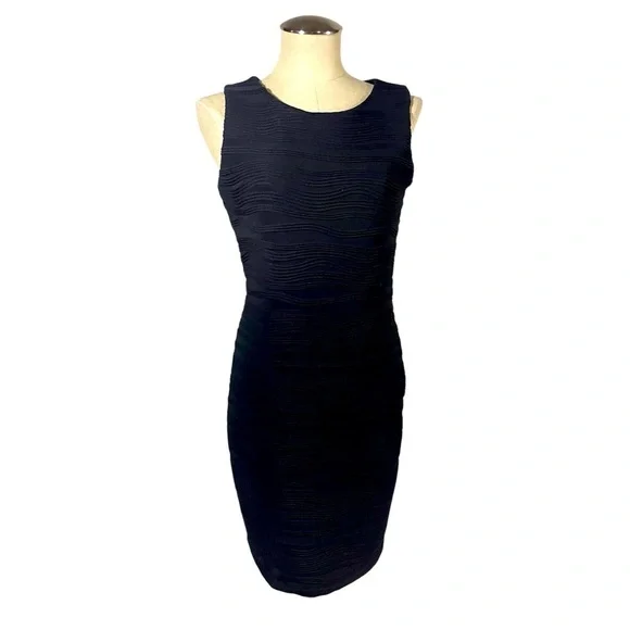 Calvin Klein | Dresses | Calvin Klein Black Ribbed Wave Dress Work Office  Professional Shift Size 8 | Poshmark